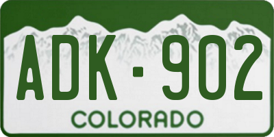 CO license plate ADK902