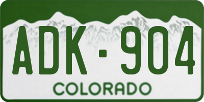 CO license plate ADK904
