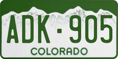 CO license plate ADK905