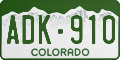 CO license plate ADK910