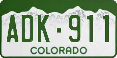 CO license plate ADK911