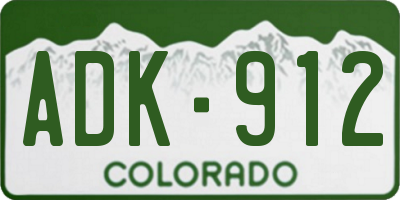 CO license plate ADK912