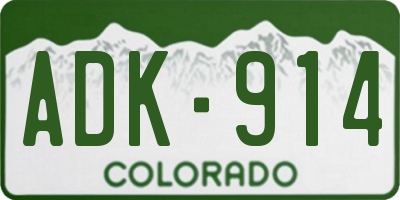 CO license plate ADK914