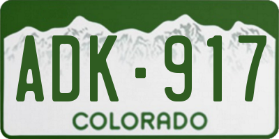 CO license plate ADK917