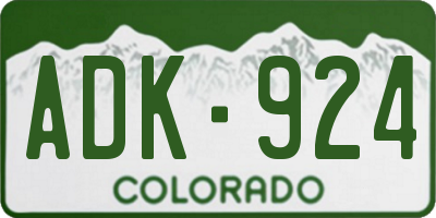 CO license plate ADK924