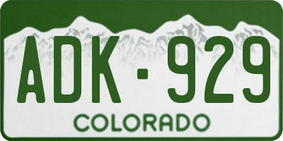 CO license plate ADK929