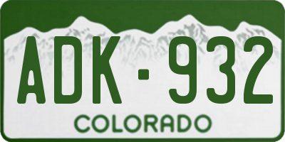 CO license plate ADK932