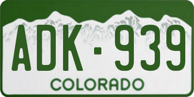 CO license plate ADK939