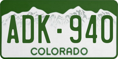 CO license plate ADK940