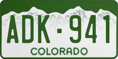 CO license plate ADK941