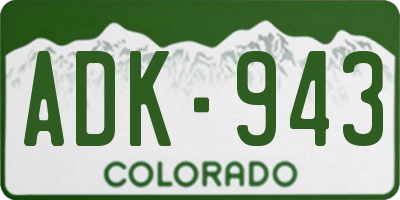 CO license plate ADK943