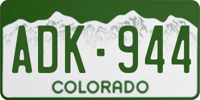 CO license plate ADK944