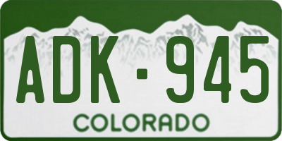 CO license plate ADK945