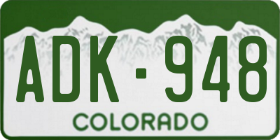 CO license plate ADK948