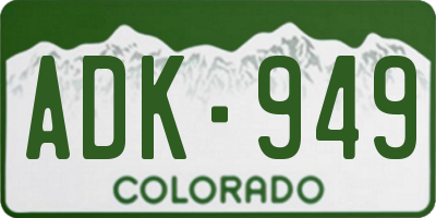 CO license plate ADK949