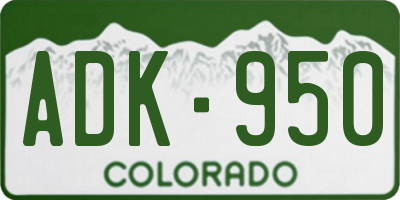 CO license plate ADK950