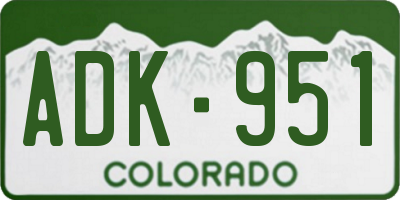 CO license plate ADK951