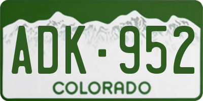 CO license plate ADK952