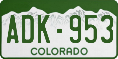 CO license plate ADK953