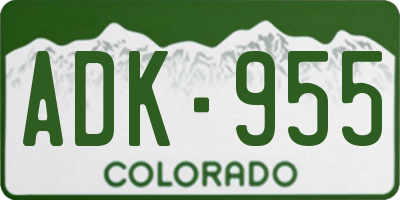 CO license plate ADK955