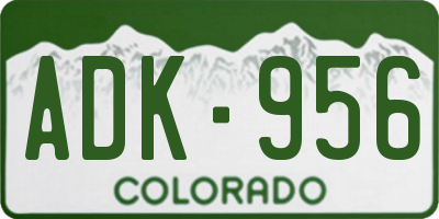 CO license plate ADK956