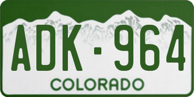 CO license plate ADK964