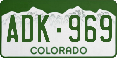 CO license plate ADK969