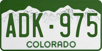 CO license plate ADK975