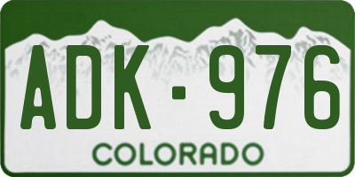 CO license plate ADK976