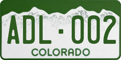CO license plate ADL002
