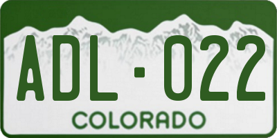 CO license plate ADL022