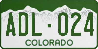 CO license plate ADL024