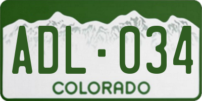 CO license plate ADL034