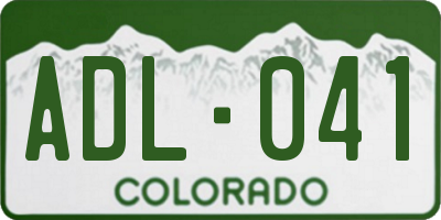 CO license plate ADL041