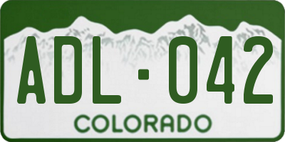 CO license plate ADL042