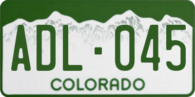 CO license plate ADL045