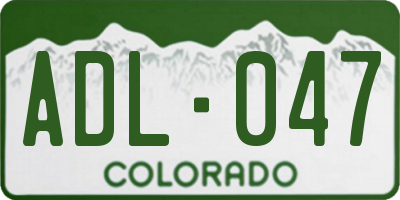CO license plate ADL047