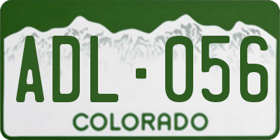 CO license plate ADL056
