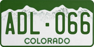 CO license plate ADL066