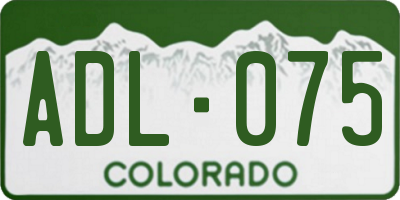 CO license plate ADL075