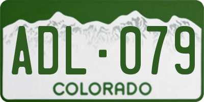 CO license plate ADL079