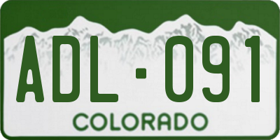 CO license plate ADL091