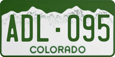 CO license plate ADL095