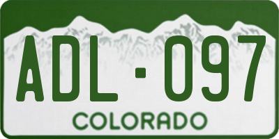 CO license plate ADL097