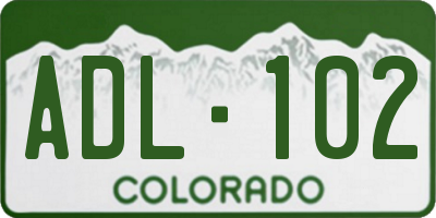 CO license plate ADL102