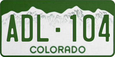 CO license plate ADL104