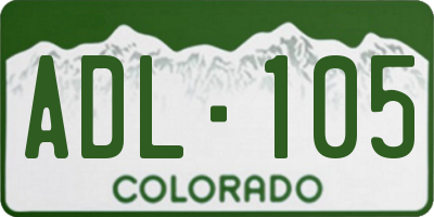 CO license plate ADL105