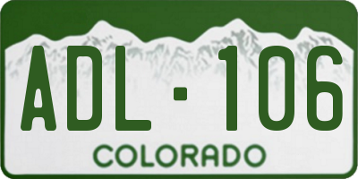 CO license plate ADL106