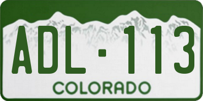 CO license plate ADL113
