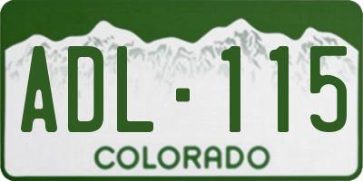 CO license plate ADL115